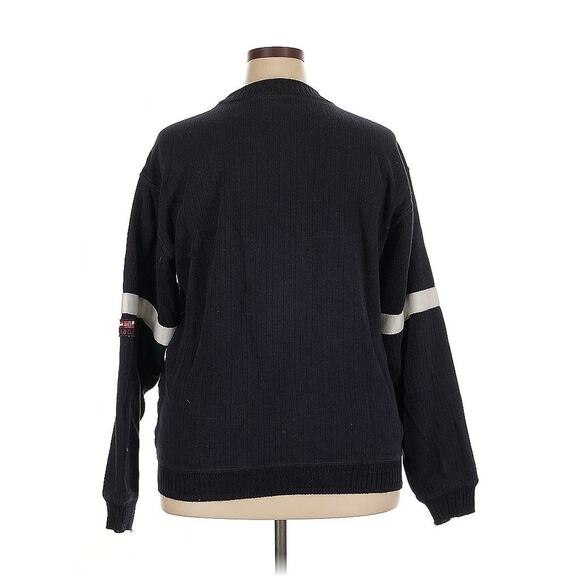 VTG 90s carlo Colucci Navy Blue Red Jumper Sweater Crewneck XXL - Picture 2 of 5